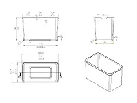 S-2573-A Мусорное ведро в базу 400 мм, Starax Large Busket, (260x440x300 мм)