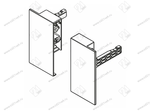 Крепление внутреннего ящика Dragon-Pro, H95 мм, белый, комплект- 2 шт. 3