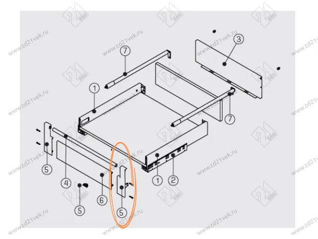1279647201 FLOWBOX  Держатель передней панели H192 мм (белый) <12> 3