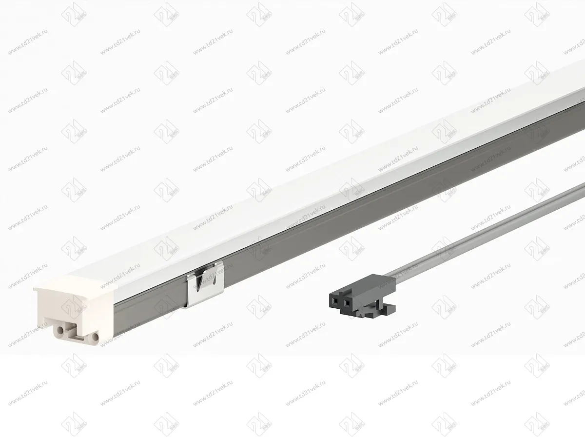 Профиль светодиодный врезной, 2000 мм, 20W, рассеиватель с фланцем, 12х10х10 мм, серый, 4000К 1