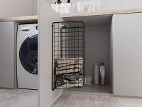 Корзина для белья в базу 400 мм, 340х525х230 мм, черный, с креплением на дверцу, крепёж 4 шт. в комплекте