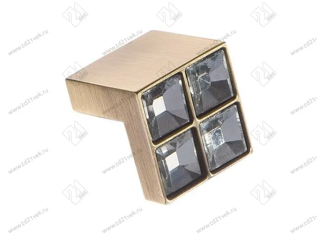 CRL01 BA Ручка-кнопка с кристаллами, бронза <100/500> 1