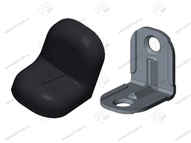 Уголок крепежный 20х20х16 мм, черный c пластиковой крышкой 1