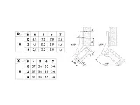 H640C02/0314 Петля Boyard 45° (вкладная) + планка H=4 <200>