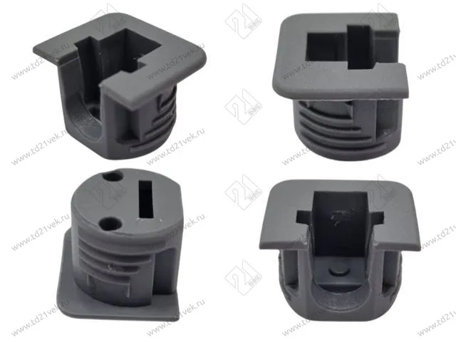 Полкодержатель врезной d15мм (серый) + шток-евровинт, для деревянных полок Флиппер 2