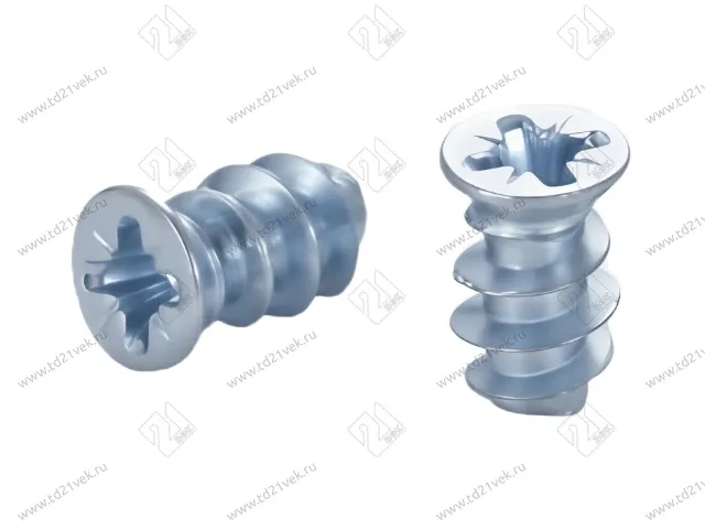 Евровинт 6,3х13мм, с потайной головкой, цинк 1