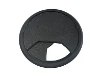 Заглушка кабель-канала, пластиковая, круглая, d=60 мм, черная