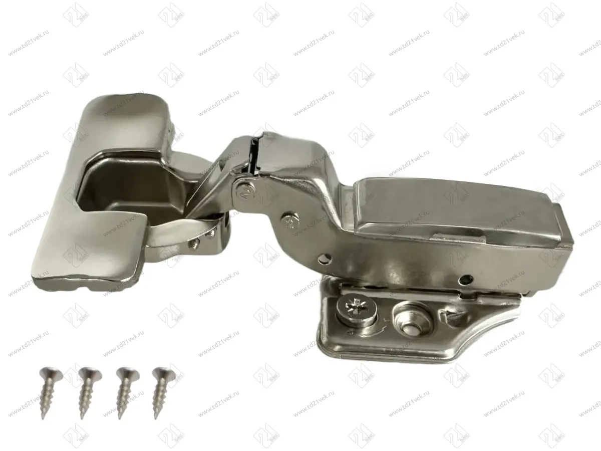Петля вкладная 16мм (без пружины) 48мм, планка Н=2, 3D, CLIP-ON, 2 накладки+4 самореза, никель 1