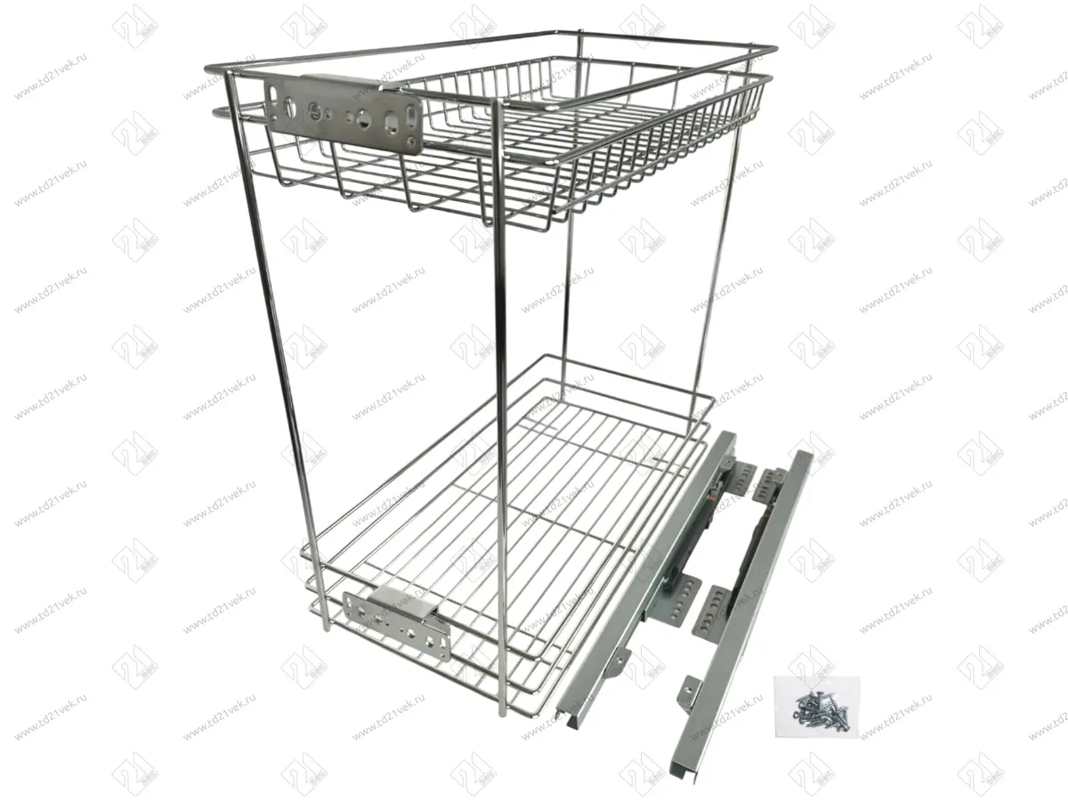 Бутылочница 300, нижнее крепление, круглый прут, 470х240х458 мм, хром 1