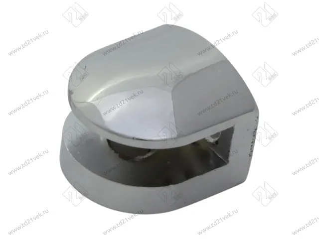 Полкодержатель для стекла  толщиной 7,6 мм, хром, средний (24,7х24,3х15), в комплекте: пластиковый дюбель 2 шт.+ саморез 2 шт. 1