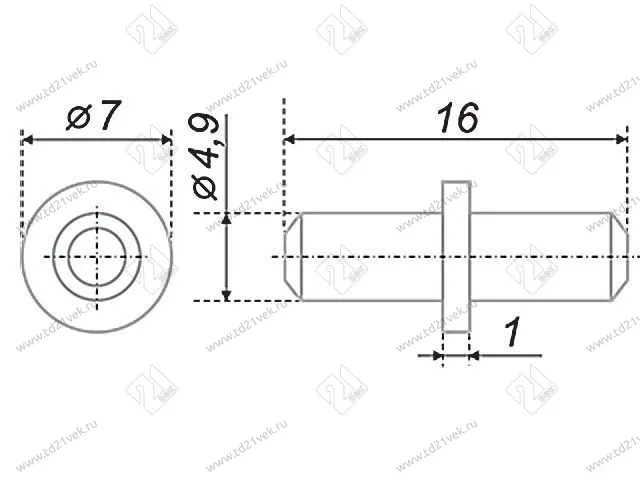 P101ZN.56 Полкодержатель типа штифт цинк (100/500) <5000> 2