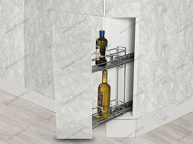 S-2602-C Бутылочница 150, Starax, 2-х ярусная, направляющие Blum Tandem, (106х465х495 мм), частичное выдвижение, левая 1