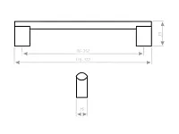 Ручка-рейлинг 480мм (L500мм) черный матовый