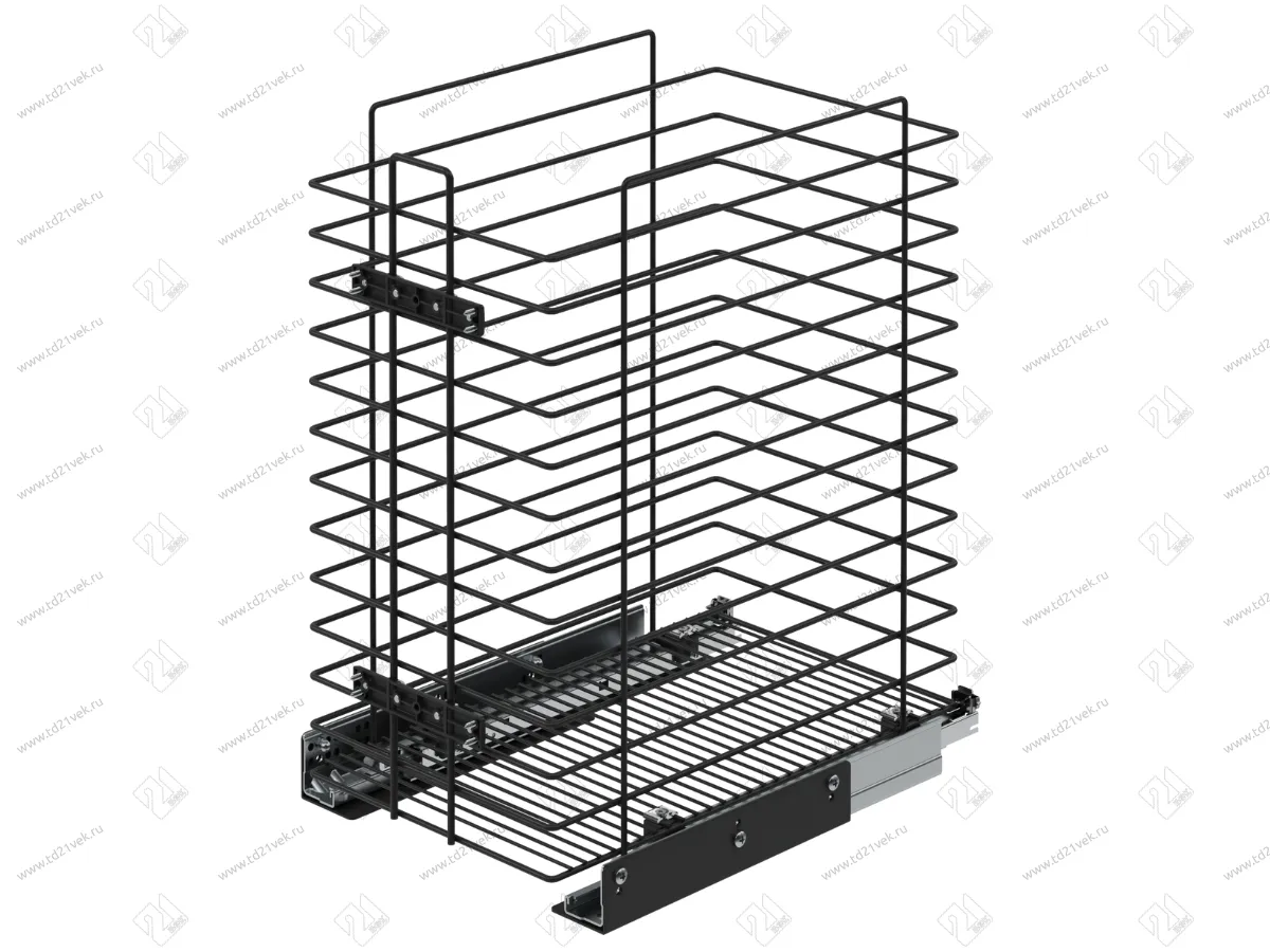 S-8054-A Корзина для белья в базу 450 мм, Starax, с нижним креплением, (390х470х550), антрацит 2