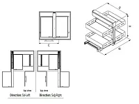 S-3005-UB-A Волшебный уголок Starax Unique Box 2-х.яр, шир. 400 (600х510х560) с доводчиком, универсальный, антрацит