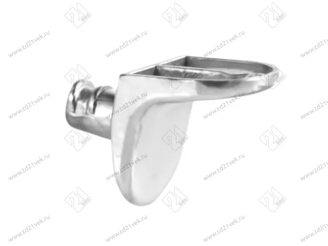 Полкодержатель Г-обр. с упором, для деревянных полок, никель 1