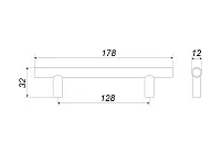 RR002BSG.5/128 Ручка-рейлинг 128 мм , сатиновое золото <20>