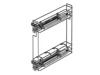 S-2414-08-A Бутылочница 150, Starax, 2-х ярусная, направляющие Blum Tandem, полувыдвижение, (106х475х495), левая, антрацит