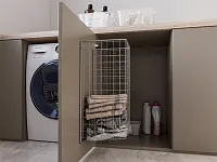 Корзина для белья в базу 400 мм, 340х525х230 мм, металлик, с креплением на дверцу, крепёж 4 шт. в комплекте