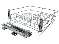 Сушка для посуды 600 мм выдвижная в нижнюю базу, с доводчиком, металл, хром