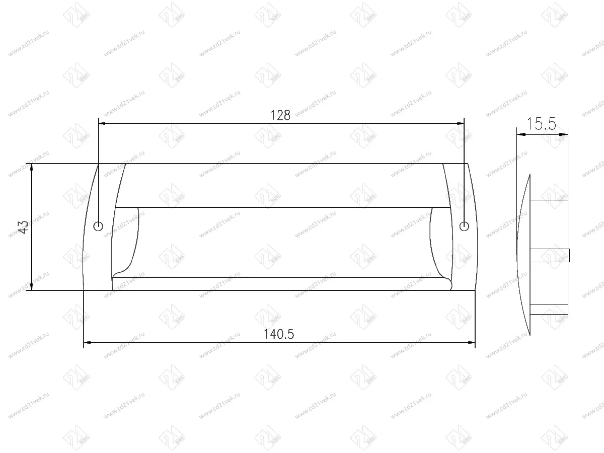 Ручка-раковина 128мм (L140мм) хром/мат.хром, AL04 2