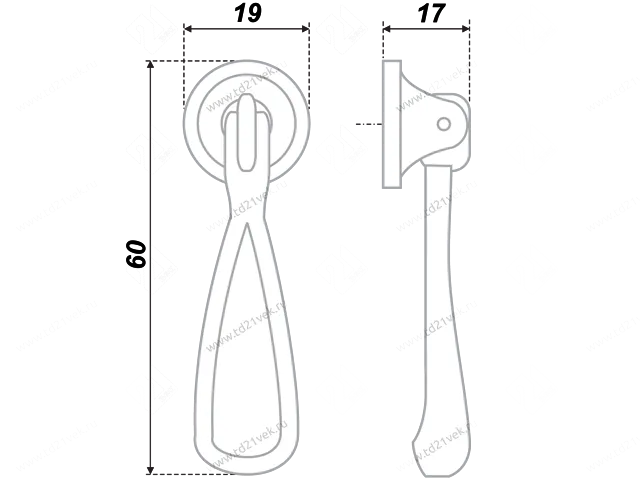 RC041AB.4 Ручка-кнопка, старинная латунь <50> 2