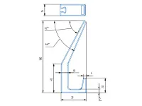 Пластиковый крючок, двухрожковый, большой, черный