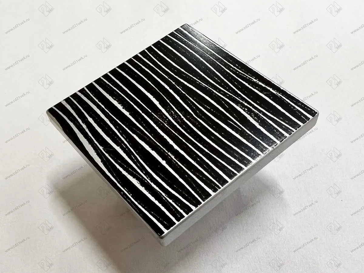 Ручка-кнопка К8 пластик, металлик/зебра <300> 1