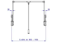S-6014-W Пантограф Starax, (850-1150x290x900 мм), нагрузка 15 кг, белый/хром