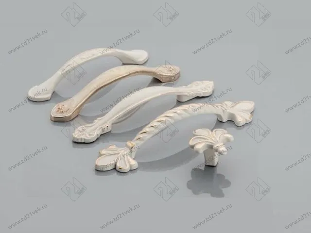 UZ-ROYAL3-96-10-03 Ручка GTV ROYAL3 C=96мм, белый/золото <25> 2