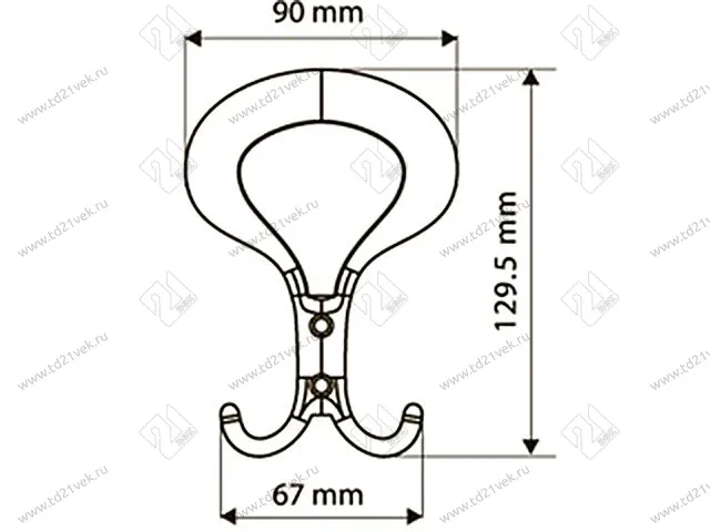 Крючок ОСКАР 13.082 eco <13.116-02>(мат.ник.) <25/400> 2