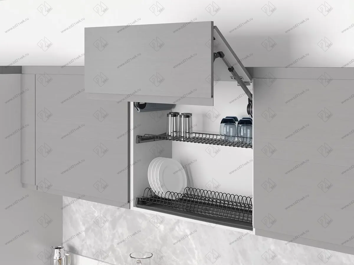 S-5160-A-16 Сушилка для посуды с поддоном, 700 мм, для 16 ДСП, Starax, 668х295-345 мм, антрацит (комплект посудосушителей) 1