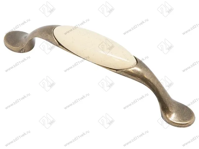 SF02-05-96 OAB Ручка-скоба с фарфором, 96 мм оксидированная бронза 60/300 1