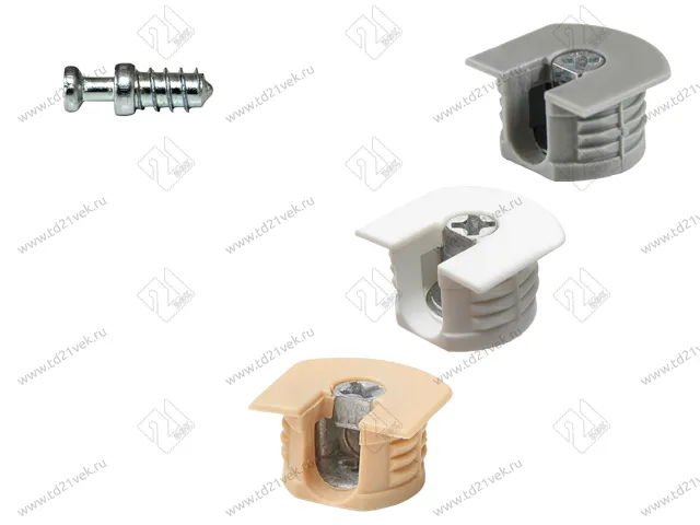 RED Стяжка d20*12,5мм с эксцентриком для плиты 16 мм, белый 4