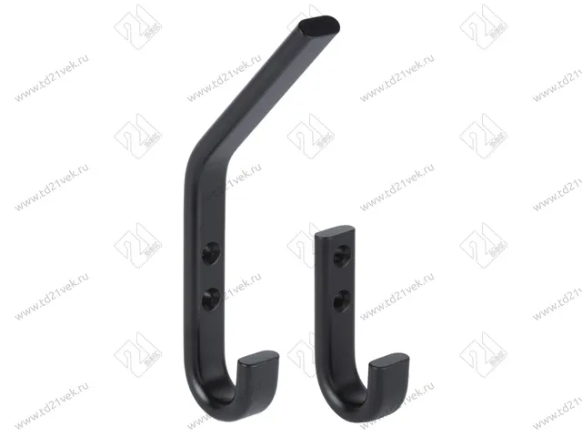 Крючок однорожковый черный матовый 3