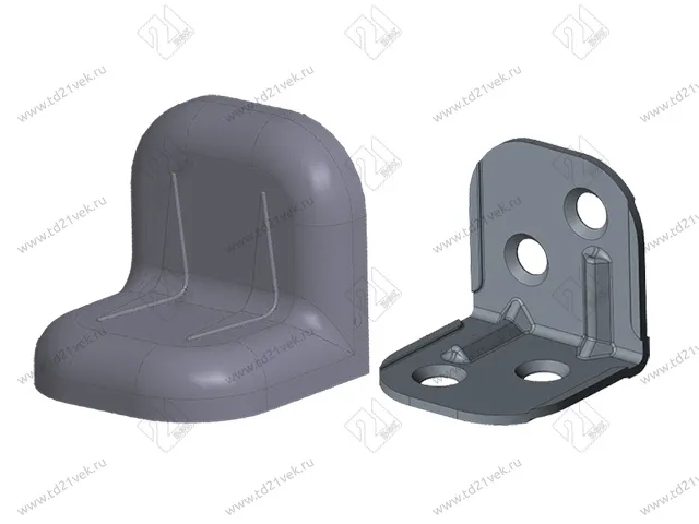 Уголок крепежный 24х24х25 мм, серый c пластиковой крышкой 1