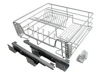 Сушка выдвижная 800мм (430х700х215мм) с креплением к фасаду и с пластиковым поддоном, с доводчиком