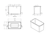 S-2573-G Мусорное ведро в базу 400 мм, Starax Large Busket, (260x440x300 мм)