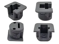 Полкодержатель врезной d15мм (серый) + шток-евровинт, для деревянных полок Флиппер