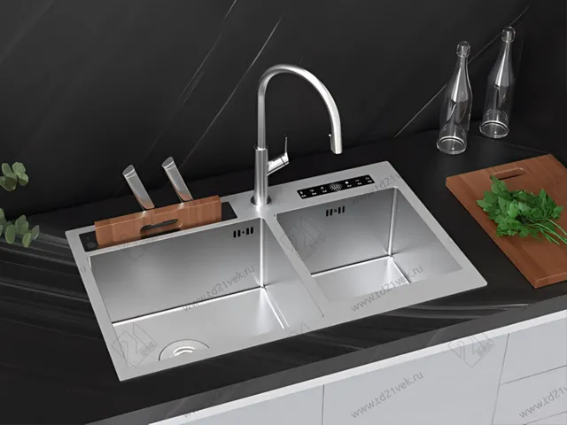 Мойка электронная с защитным нанопокрытием, 780х466х296 мм, сталь, серый 1