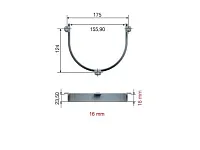 105-91-11-303 Ограничитель Mesan (вертикальный) для сифона U-образный 220мм, серый