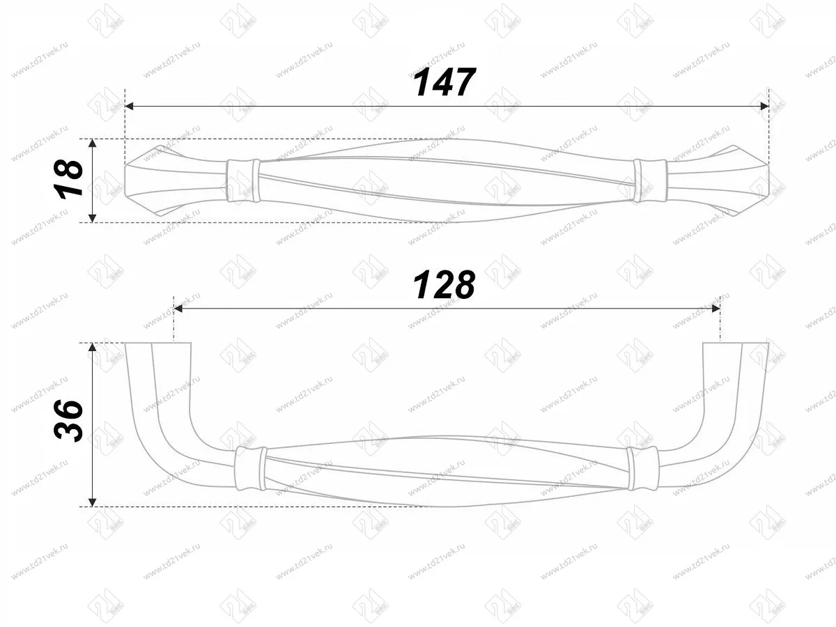 RS452BL.4/128 Ручка-скоба 128 мм , чёрный  матовый <15> 2