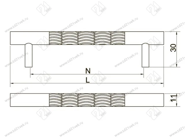 Ручка-рейлинг Оскар 14.255/96 (алюмин)<100> 2