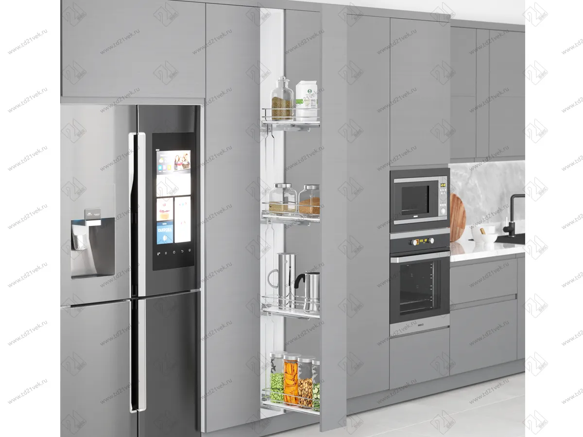 S-2928-C Выдвижная колонна в базу 200 мм, Starax, 4-х ярусная, (155х450х1650 мм), правая 1