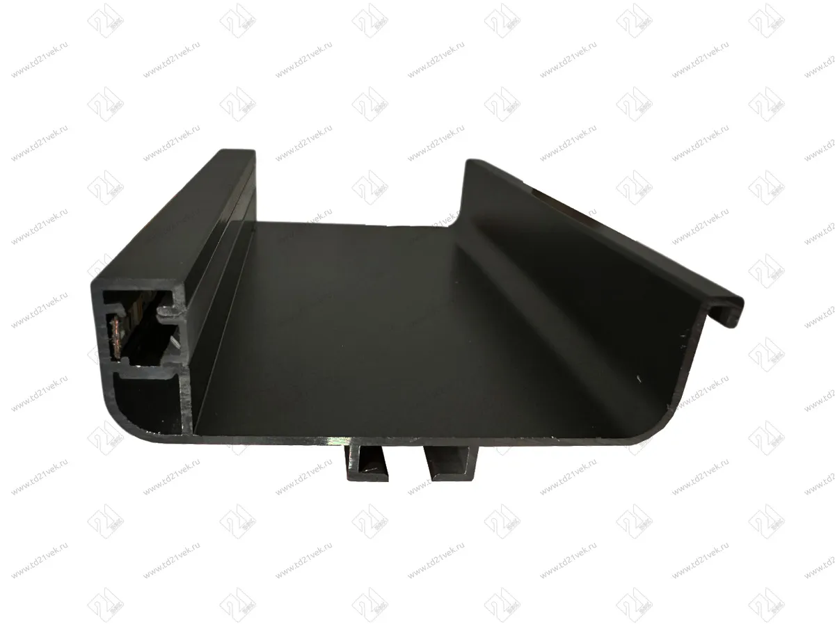 С-образный профиль GOLA с подсветкой, черный матовый, L=3000 мм, в комплекте LED лента, крепления 6 шт., коннектор 1