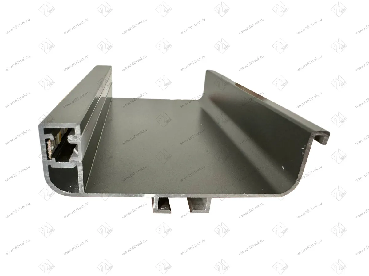 С-образный профиль GOLA с подсветкой, алюминий матовый, L=3000 мм, в комплекте LED лента, крепления 6 шт., коннектор 1