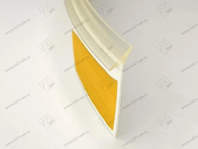 Уплотнительный гибкий плинтус для столешницы Аврора 7мм со скотчем, 1 бобина 5м, прозрачный 1