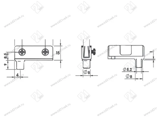 103091 Samet Петля-распашка с ответной планкой (никель) <100> 2