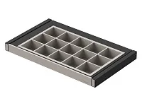 S-6420-A Ящик для аксессуаров в базу 600 мм, экокожа, Starax (564x470x95 мм), антрацит