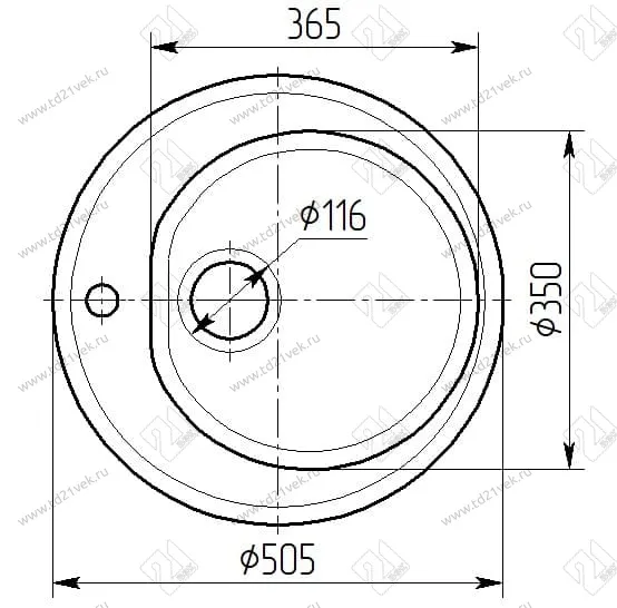 Мойка каменная Вега d=505/350мм, глубина-150мм (Туманный агат)      глянец GPRY 1 2